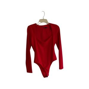 Zara Red Long Sleeve Bodysuit